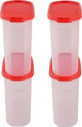 Tupperware Mm Oval Plastic Grocery Container 1100 Ml Pack Of 4 (Multicolor), BlueViolet