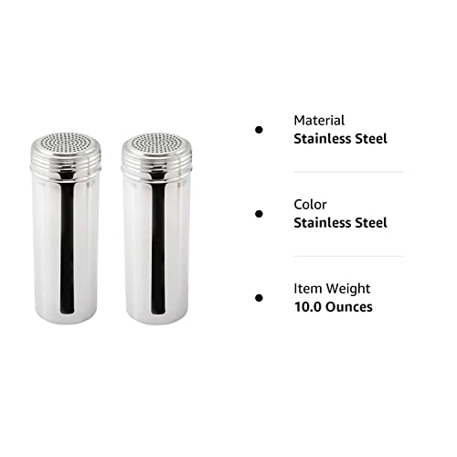 Great Credentials Stainless Steel Dredge Shaker, Without Handle 22-Ounce, Set Of 2 (Large)