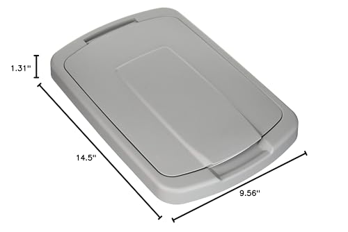 Knape & Vogt QT35LB-PT Trash Can Lid  1.31-Inch by 14.5-Inch by 9.56-Inch Platinum