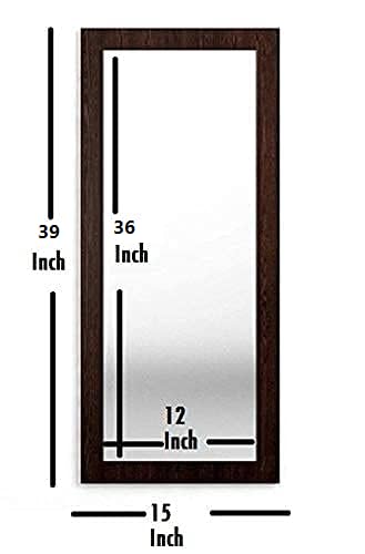 Seven Horses Full Size Rectangular Wall Mirror (Size 15 X 39 Inch) Brown, Unframed | Engineered Wood