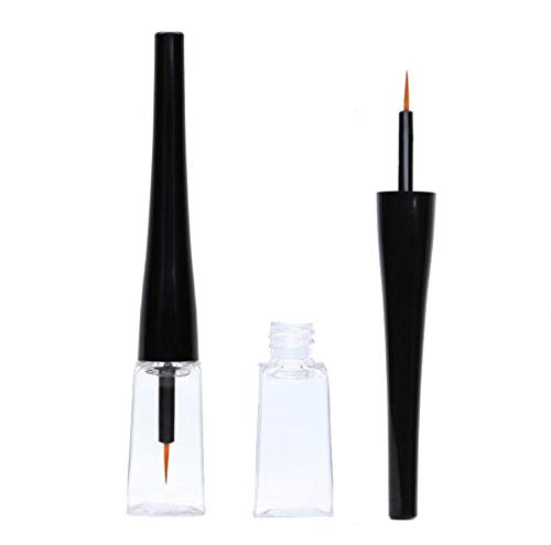 Xumin 5Pcs 5Ml/0.17Oz Empty Black Plastic Eyeliner Tubes Bottle Vials Dispenser Sample Packing Storage Container With Inserts Pl