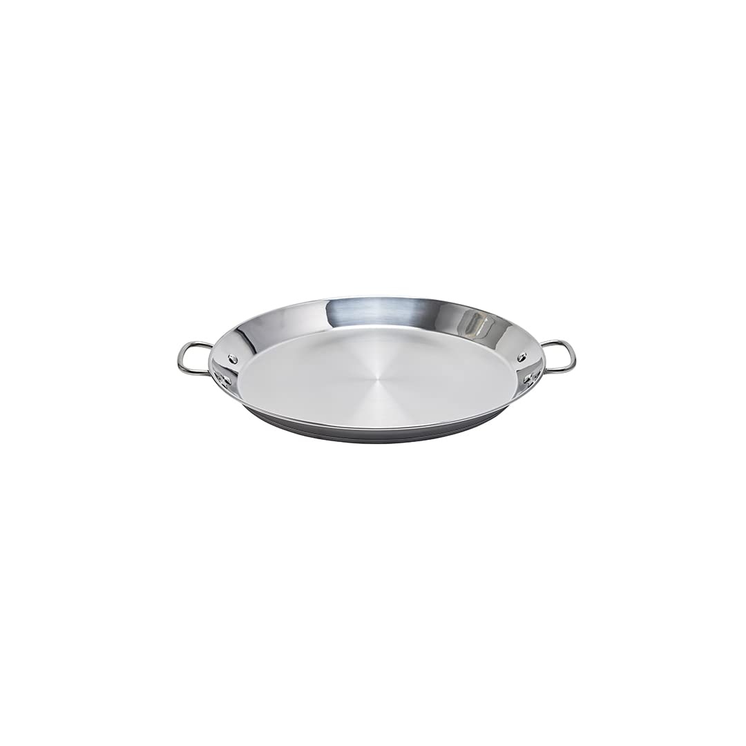 Garcima 16-Inch Stainless Flat Bottom Paella Pan, 40Cm