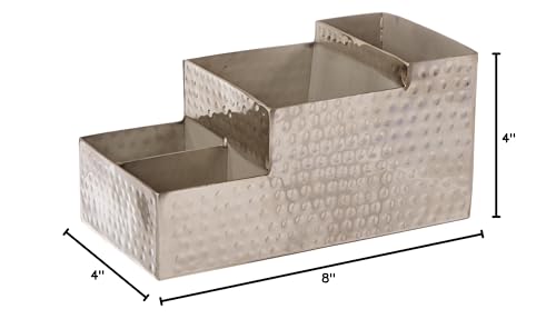 American Metalcraft Hmbar9 Stainless Steel Hammered Finish Bar/Coffee Caddy, Silver