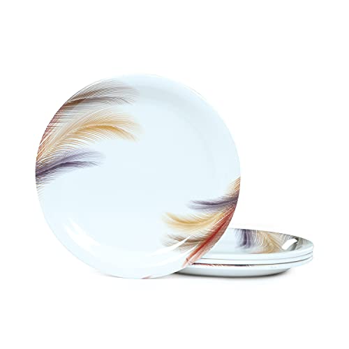 Golden Fish Melamine Round Morrpankh Printed Small Size||Starter Dinner Plates (Set Of 4; Size:- 7 Inches (Rm-Morrpankh-Qp-4)