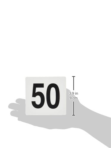 New Star Foodservice 23176 1 To 50-Double Side Plastic Table Numbers, 4 By 4 Black On, White