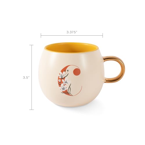 Fringe Studio Floral C Stoneware Mug, 14 fl oz, Cream