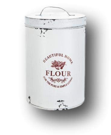 Gerson Set Of 3 Large Vintage Antique Style Round Metal Nesting Kitchen Canisters With Lids Flour Sugar And Coffee (Set Of All T