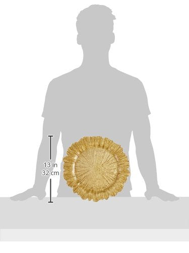 Chargeit By Jay Reef Charger Large 13    Decorative Glass Service Plate For Home Or Professional Fine Dining-For Upscale Caterin