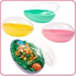 One Large 6'' Plastic Panoramic Sugar Easter Egg Mold, Assorted Colors, Clear Top