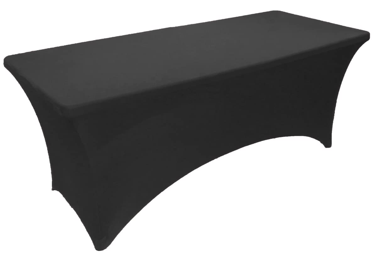 Gowinex 8Ft Hunter Green Stretch Spandex Table Cover Tablecloth For Rectangular Fitted Folding Table