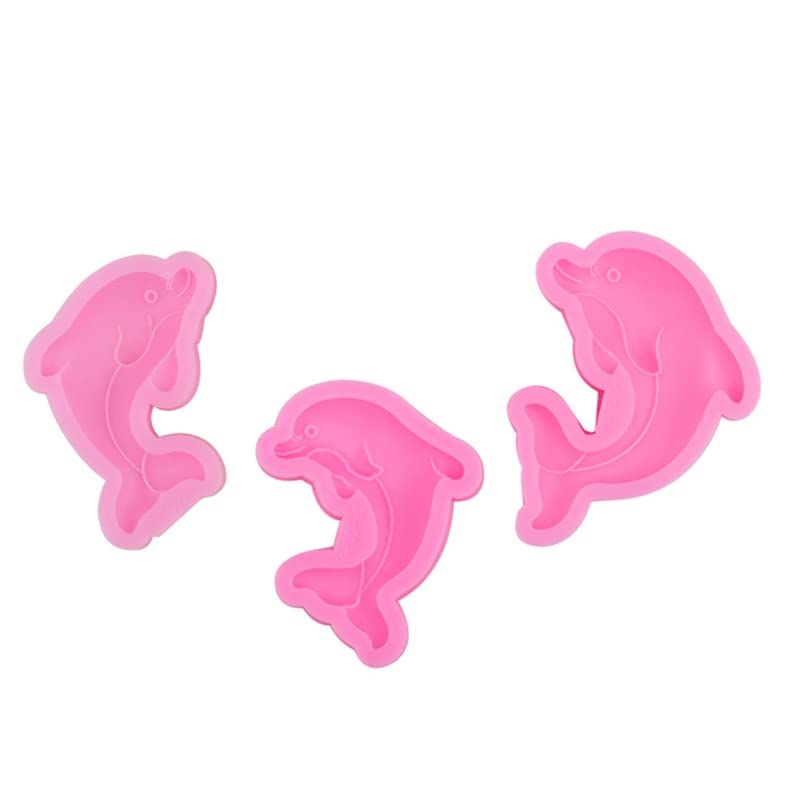 3Pcs Dolphin Marine Animals Silicone Molds For Diy Fondant Candy Making Tools Chocolate Mold Desserts Ice Cube Gum Clay Biscuit