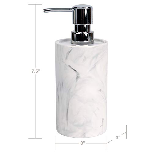 Skl Home Marble Swirl Soap Dispenser, White