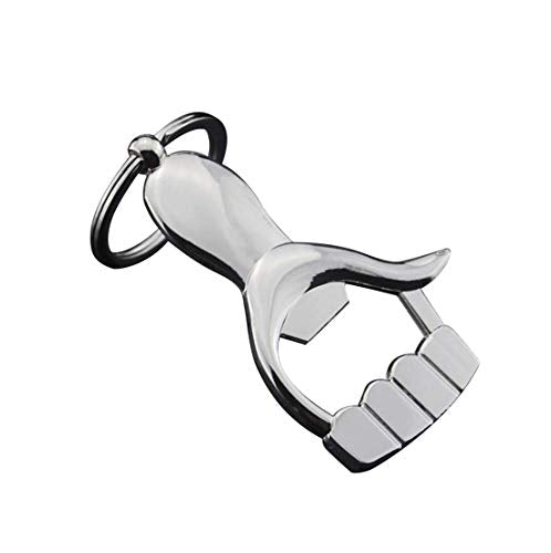 Stealodeal New Multifunctional Metal Key Chain Thumbs Up Hand Bottle Opener Key Ring Silver