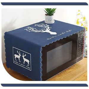 Brogbus Microwave Oven Dust Proof Cover For Kitchen Decor Durable Modern Design Kitchen Accessories (98X35 Cm, Blue, Pack Of 1)