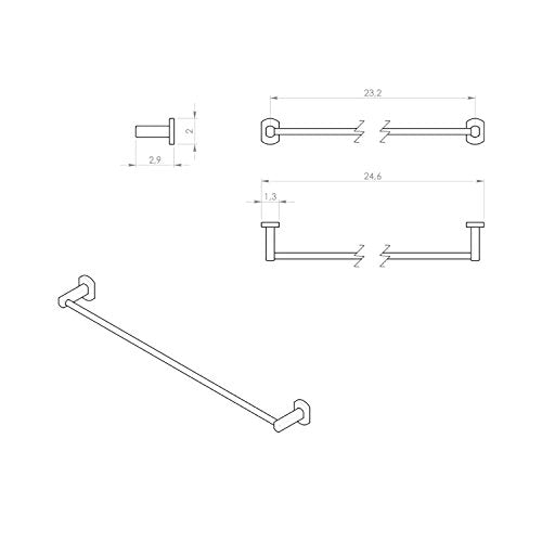 Gedy Ed21-60-13 Edera Towel Bar, 1.08'' L X 24'' W, Chrome