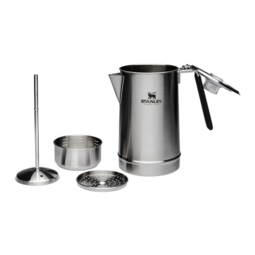 STANLEY Hold Tight Percolator Coffee Pot, 1.1QT Stainless Steel, 6 Cup, BPA-Free, Ideal for Camping, Hiking, Stove Top or Open Fire