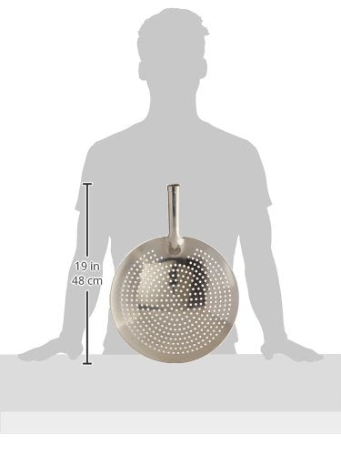 Winco Stainless Steel Round Skimmer, 12-Inch, Medium