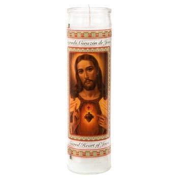 Sacred Heart of Jesus Prayer Candle Set of 2 Sagrado Corazon De Jesus