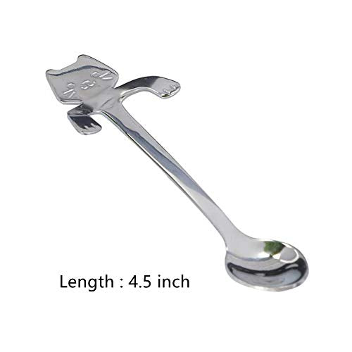 20Pcs Stainless Steel Cute Mini Cat Spoon For Tea, Coffee, Dessert, Sugar, Ice Cream, Etc (11.5Cm/4.5Inch)
