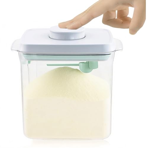 Cozey Daily Formula Dispenser Container With Scraper Pop Up Food Container Airtight 600G 1700Ml - Updated Design, Rectangle