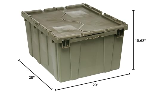 Quantum Qdc2820-15 Plastic Storage Container With Attached Flip-Top Lid, 28-Inch By 20-Inch By 15-Inch, Gray