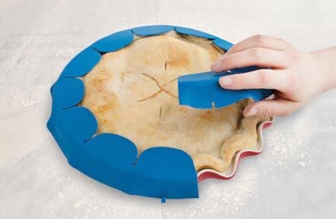 Talisman Designs Adjustable Pie Shield | 8 To 11.5 Inch Rimmed Dishes | Pie Crust Protector | Royal Blue Pie Shield | Set Of 1