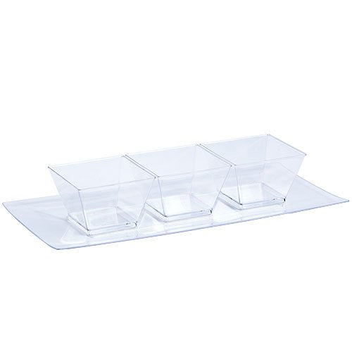 Lillian Tablesettings Plastic 8 oz  Clear Rectangles Servingware  Pack of 20 Party Bowls  Original Version
