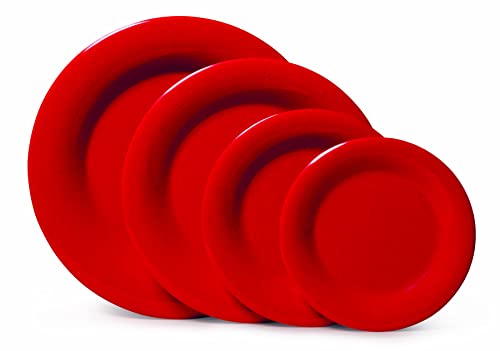 G.E.T. 10.5'' Heavy-Duty Wide Rim Melamine Plastic Dinner Plate (Set Of 4)