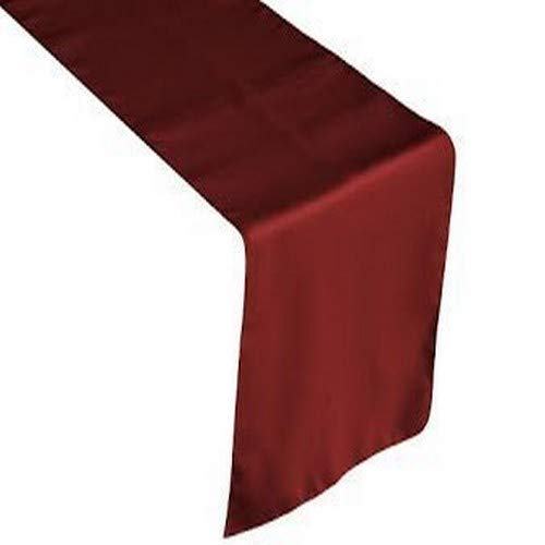LA Linen Polyester Poplin Table Runner 14  by 108-Inch  Burgundy