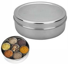 Stainless Steel Masala Dabba Spice Box,Spice Containers Masala Dabba 7 Compartments, Indian Spice Box, Kitchen Spice Box, Spice