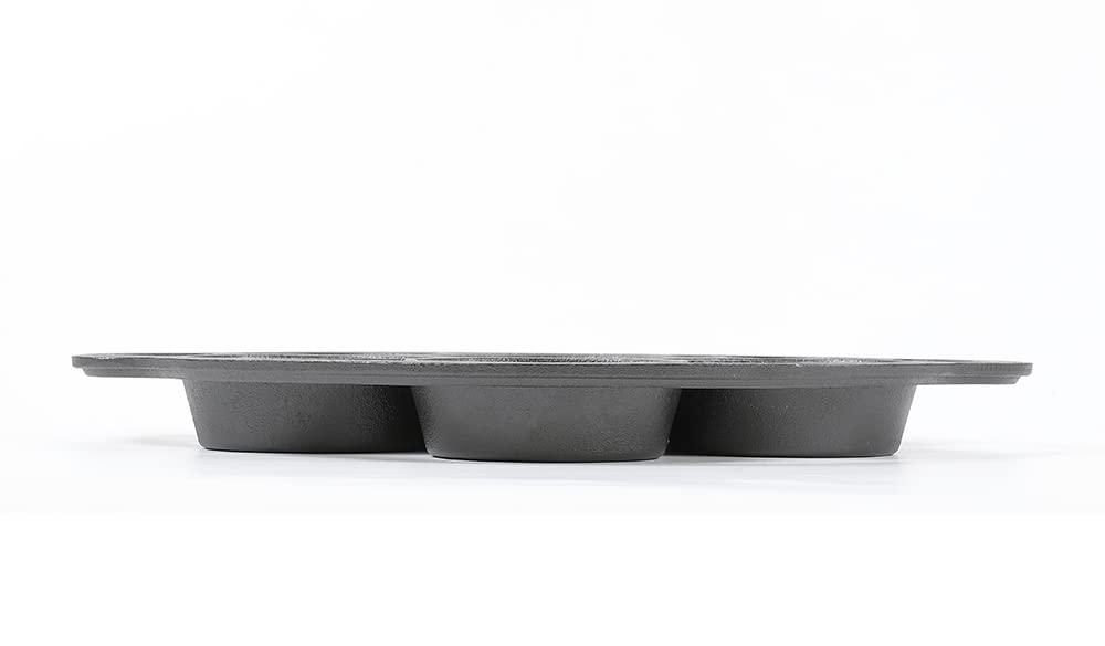 Hawok Cast Iron Fried Egg Pan Biscuit Muffins And Scones Cake Pan With 7-Mold Design