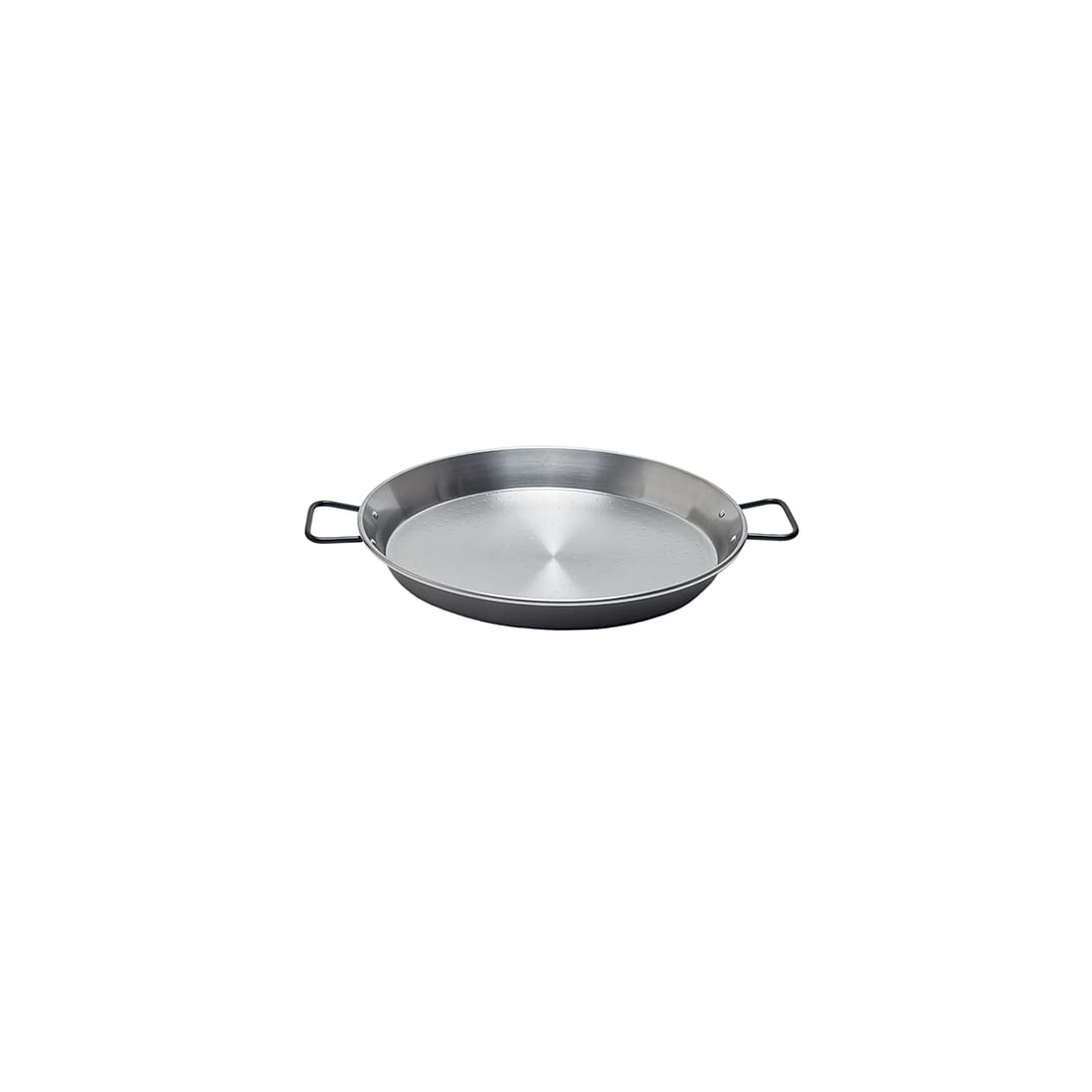 Garcima 22-Inch Pata Negra Restaurant Grade Paella Pan, 55Cm, Large, Silver