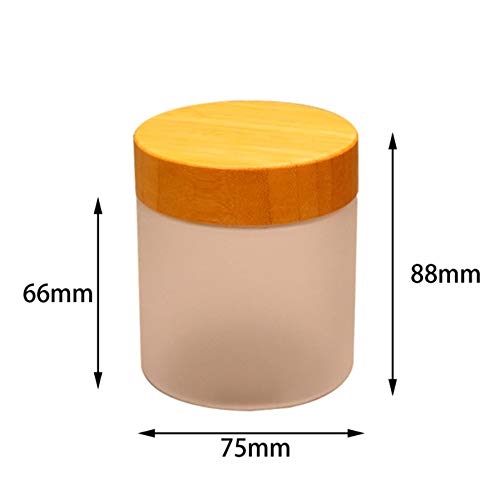 1Pcs 250Ml/8.5Oz Pet Frosted Transparent Empty Refillable Cosmetic Jar With Bamboo Lid Cosmetic Cream Pot Tin Box Case Container