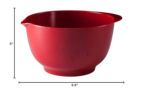 Hutzler Melamine Mixing Bowl, 3 Liter, Red, Model 3300RD, Durable Kitchen Essential