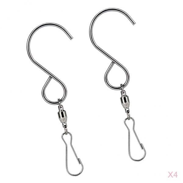 Merishopp 8Pcs Hanging Steel Swivel Hooks Clip For Garden Wind Chime