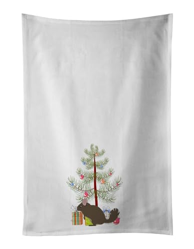 Chinchilla Christmas White Kitchen Towel Set of 2