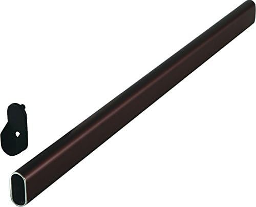 Top Shelf Hardware Oval Closet Rod With End Supports That Have Dual Rear Facing 5Mm Pins (Oil Rubbed Bronze, 30'' Wide Space)