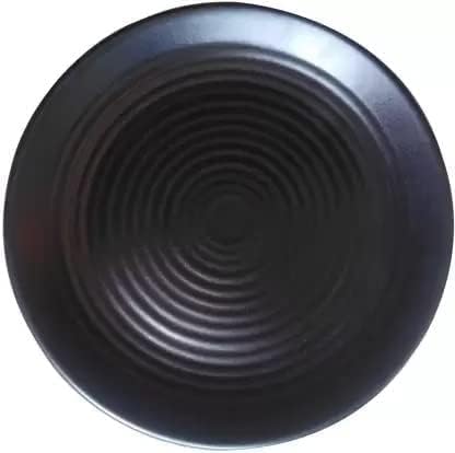 Coolkart Melamine Full Size Dinner Plates Matte Finish Black Spiral Design Plates (Set Of 12, 11 Inches)