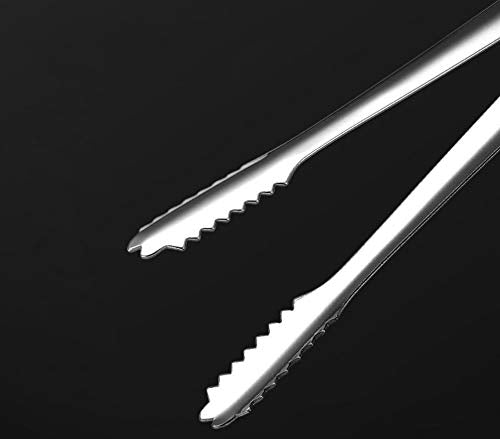 Upstore 3Pk 7 Inch Silver Stainless Steel Kitchen Tongs Metal Cooking Grilling Locking Food Tongs Utensils Food Tongs For Pasta