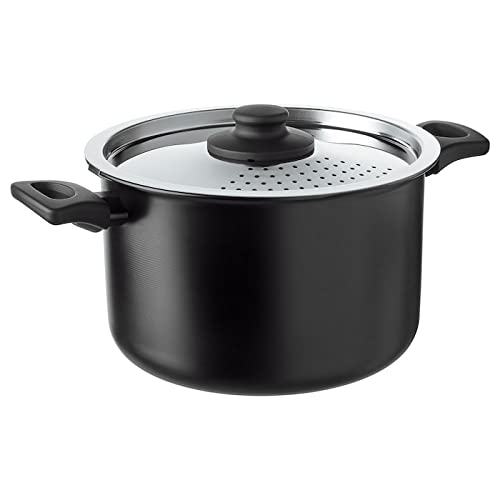 Ikea Comfortable Handles/Aluminium Pot With Lid, Black, 3L_Sold By Bunnings Home