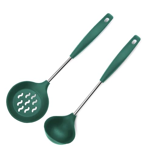 FS COOL Stainless Steel Ladle  Fry Spoon  Kitchen Spoon Set for Cooking  Karandi Set  Kitchen Spatula Set  Skimmer Spoon fo