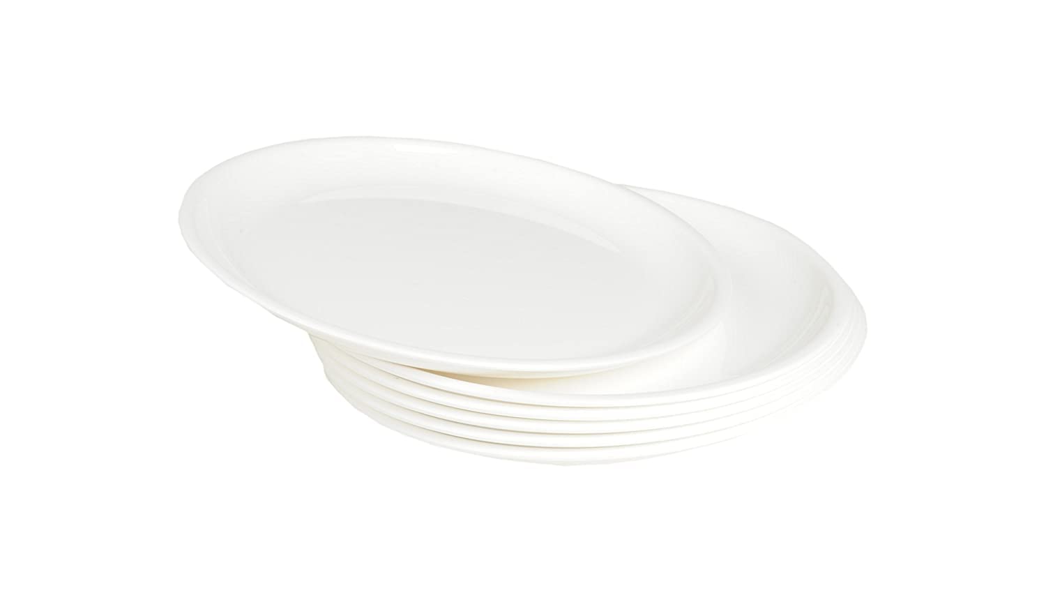 Signora Ware Plastic Dinner Plate Set, 33Cm, Set Of 6, White