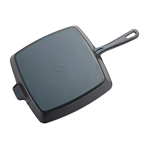 Staub Cast Iron 12-Inch Square Grill Pan - Matte Black, Made In France