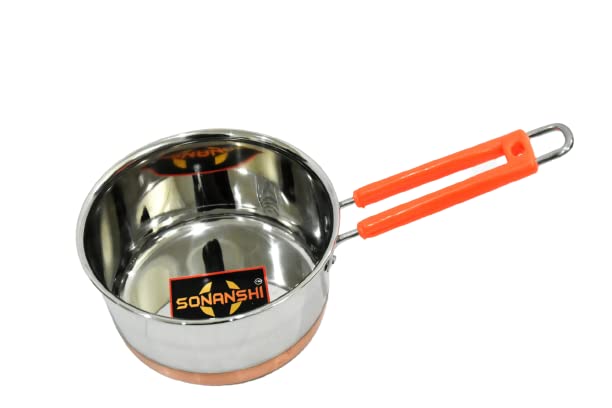 Sonanshi Copper Bottom Stainless Steel Sauce Pan/Milk Pan/Tea Pan (750 Ml)