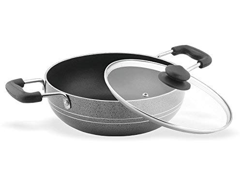 Sumeet 4mm Nonstick Kadhai with Glass Lid No.  12 20cm Dia 1.5Ltr Capacity