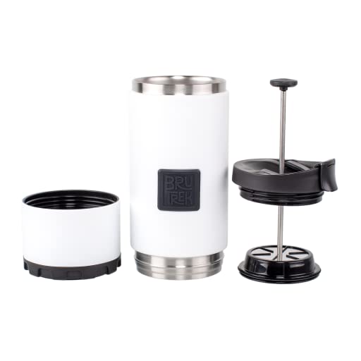 Brutrek Ovrlndr Travel Coffee French Press, 24 Fl.Oz Capacity, Double Wall Vacuum Insulated, Easy To Clean Removable Bottom, No