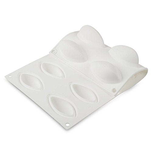 Silikomart Professional White Non-Stick Quenelle Mold 12 Cavities