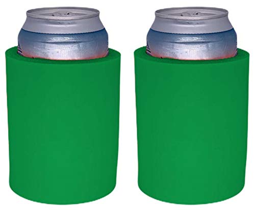 Blank Thick Foam Old School Can Cooler (2 Pack, Kelly Green)