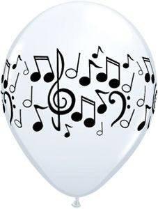 Music Theme Latex Balloons - Music Notes 11 Inch Latex Balloons - 25 Count