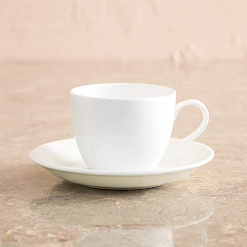 Home Centre Riva Bone China Cup And Saucer Set ( White )